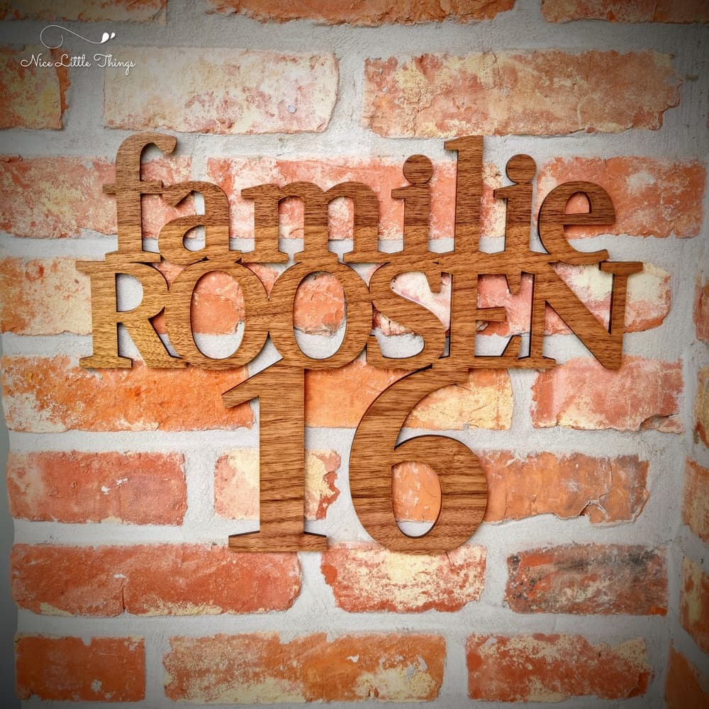 Namensschild Familie + Hausnummer