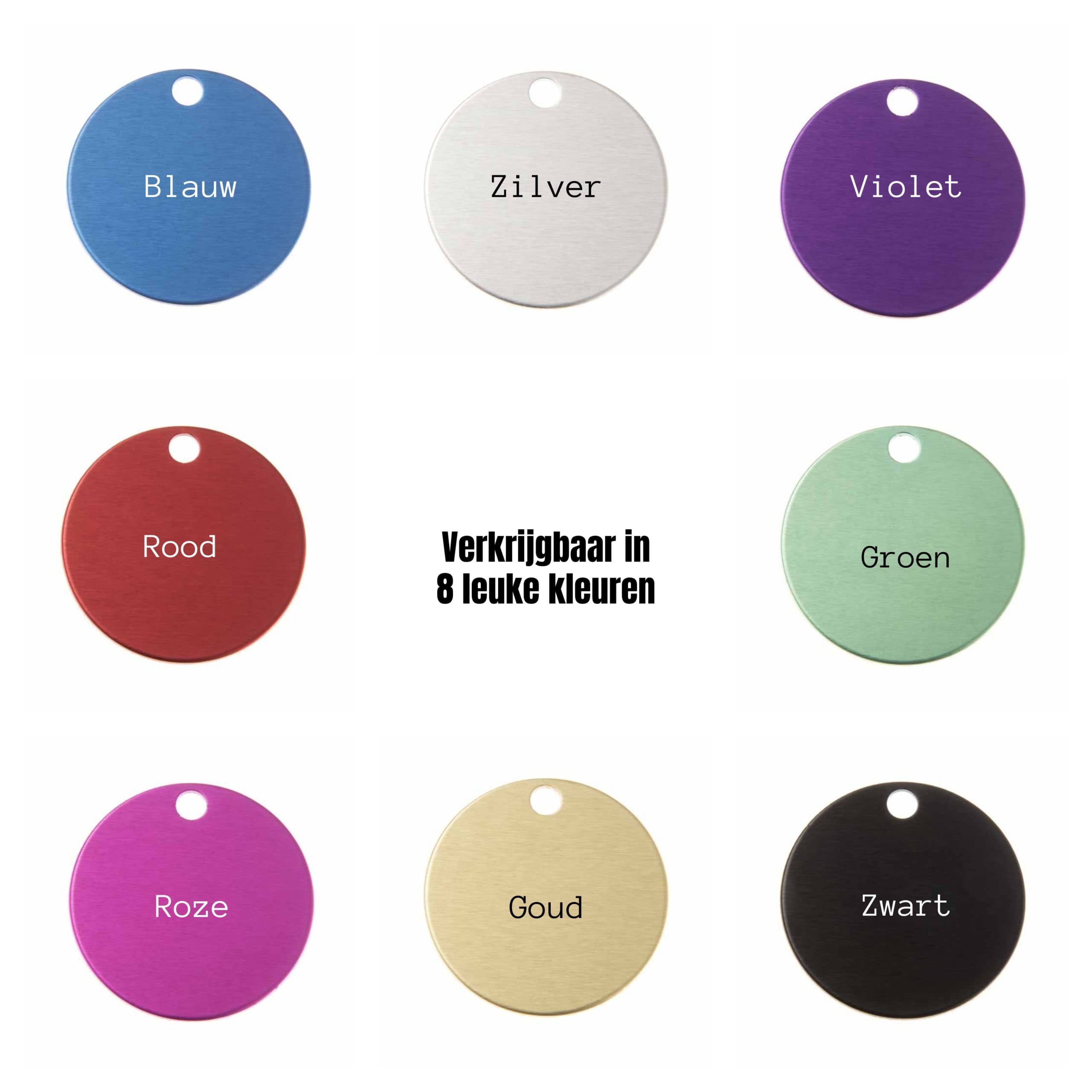 Alu Naamplaatjes Rondje Kleuren