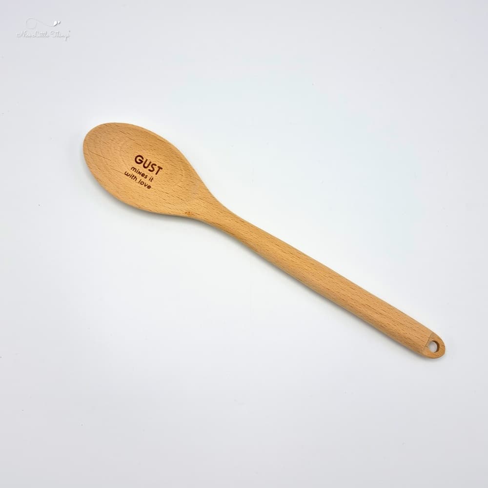 Holzlöffel mit Namen und Zitat