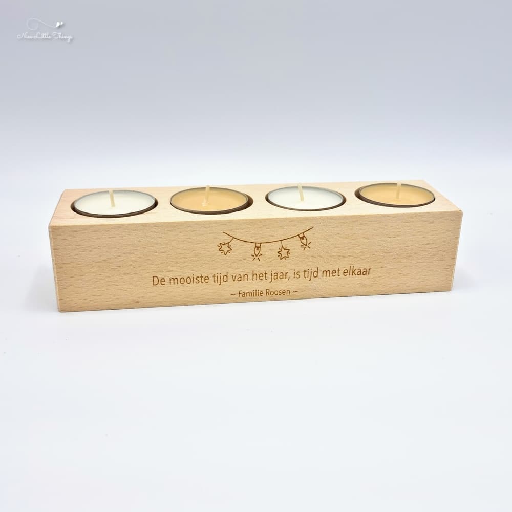 Personalisierter Teelichthalter Weihnachten