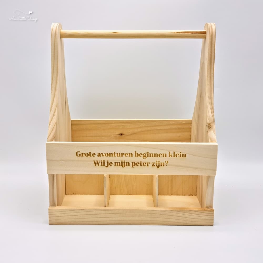 Hölzerne Bierkiste Willst du mein Pate sein