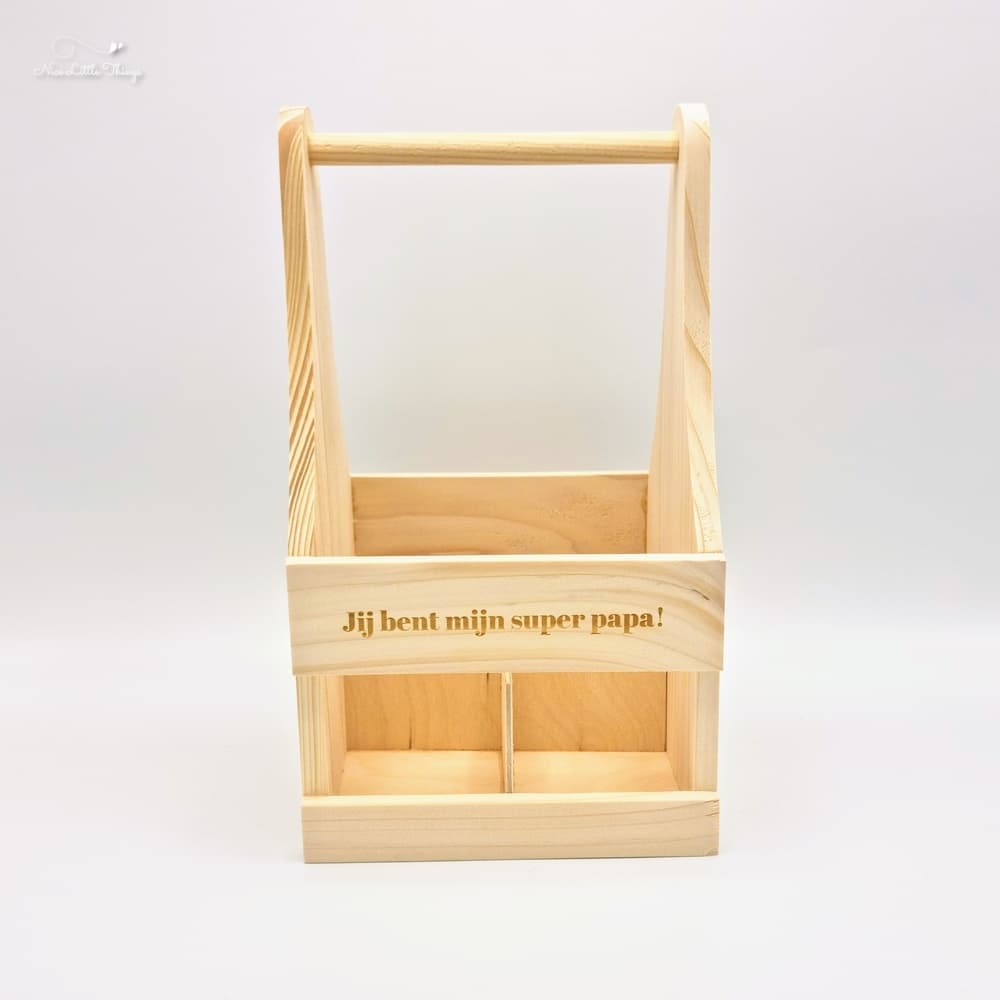 Hölzerne Bierkiste Du bist mein super Papa