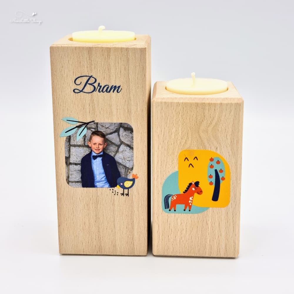 Set Kerzenhalter mit Foto - Tiere
