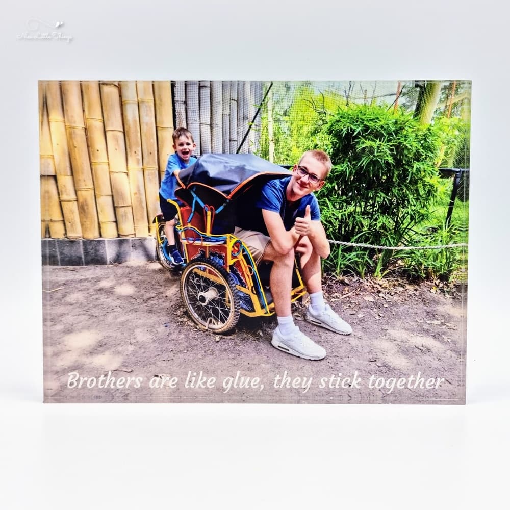 Fotoblock aus Acryl mit persönlicher Nachricht