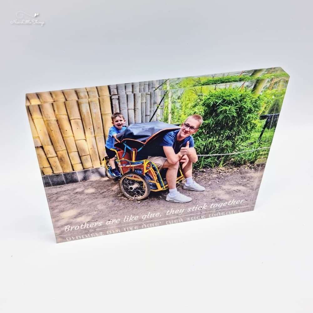 Fotoblock aus Acryl mit persönlicher Nachricht