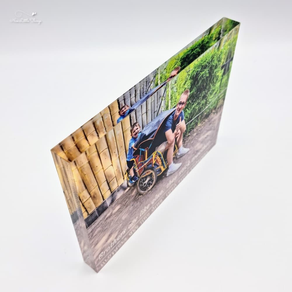 Fotoblock aus Acryl mit persönlicher Nachricht