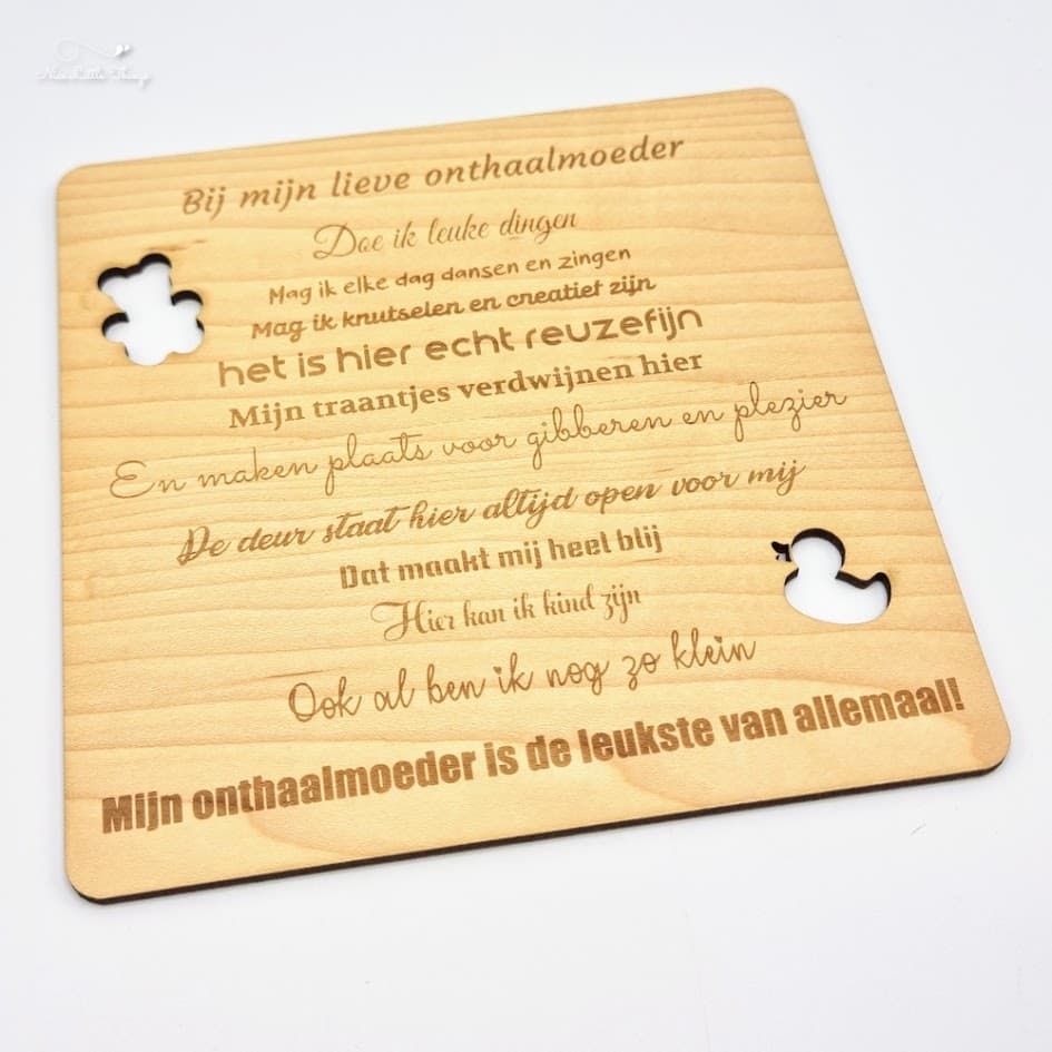 Bord Onthaalmoeder Quote