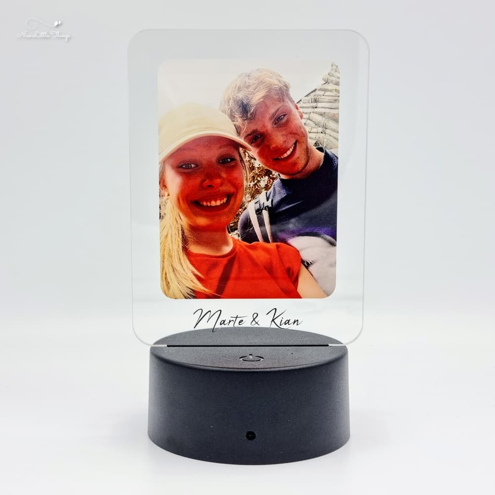 LED-Licht mit Foto und Text