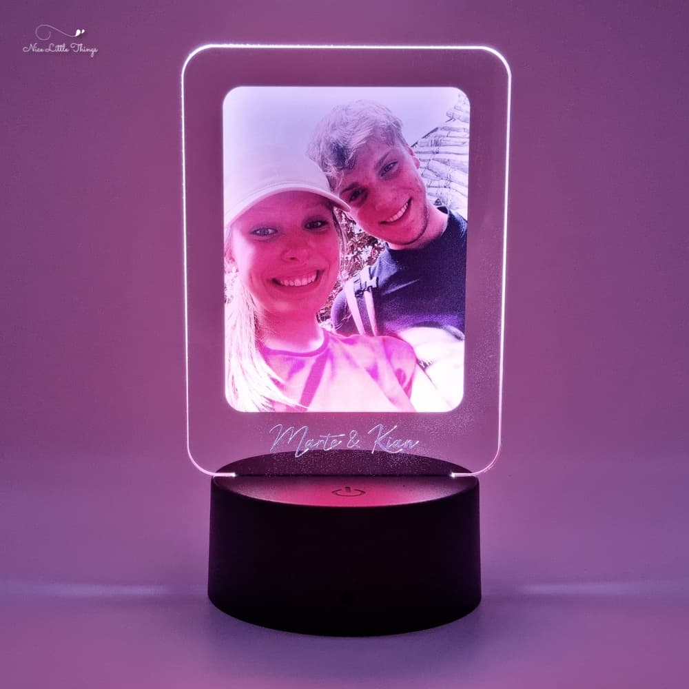 LED-Licht mit Foto und Text