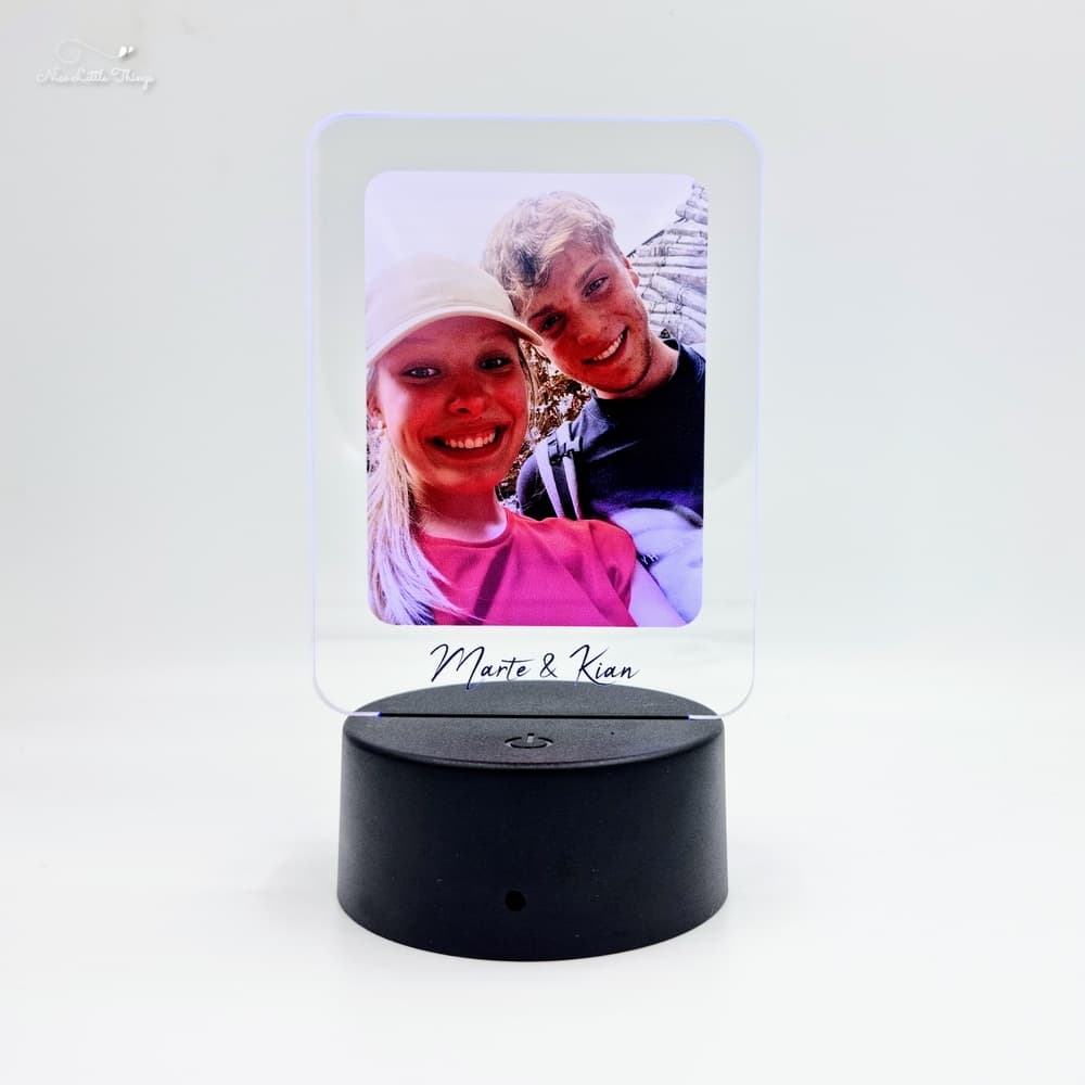LED-Licht mit Foto und Text