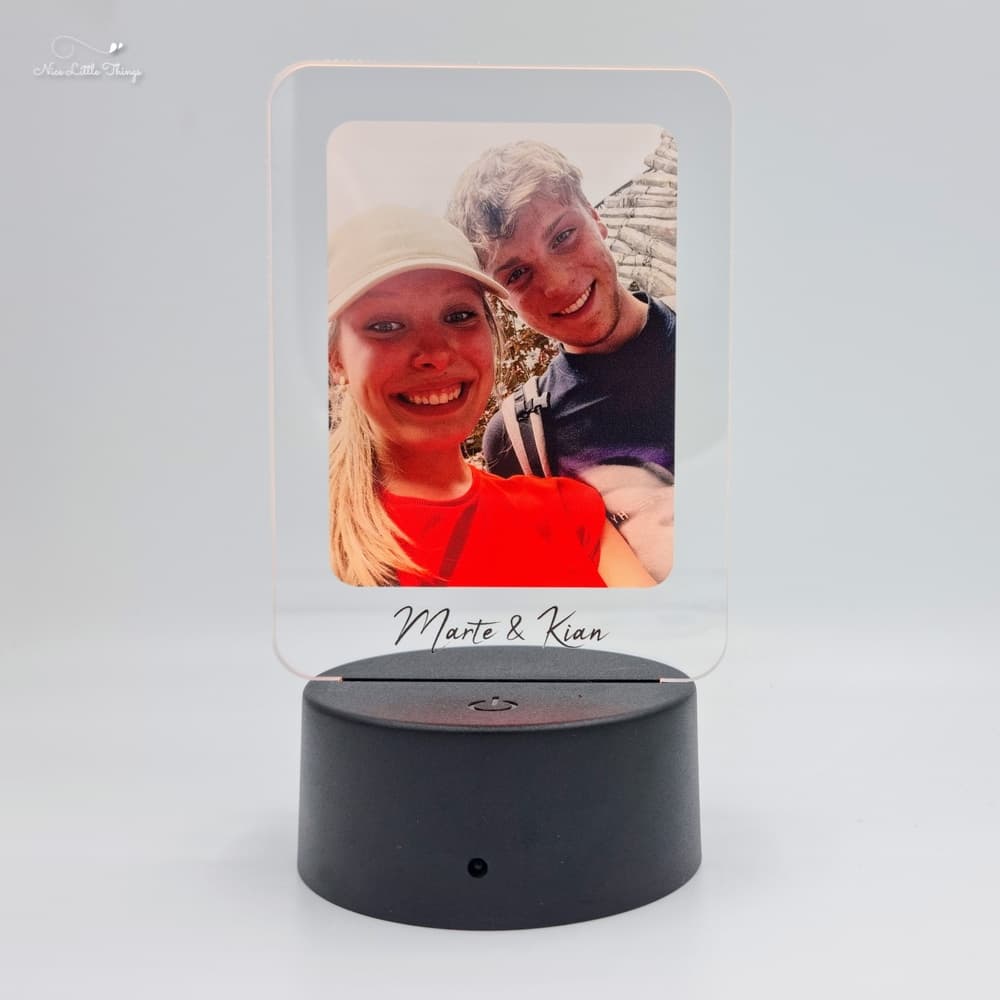 LED-Licht mit Foto und Text