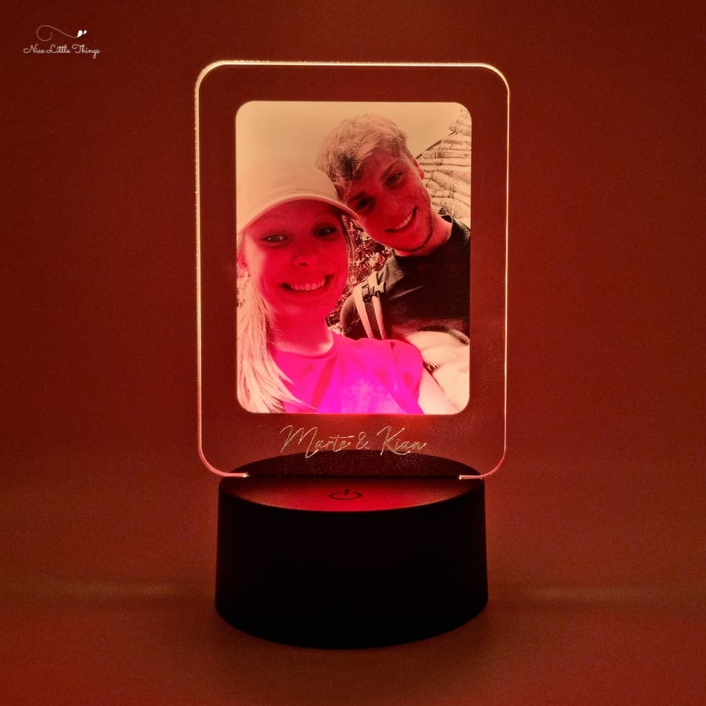 LED-Licht mit Foto und Text