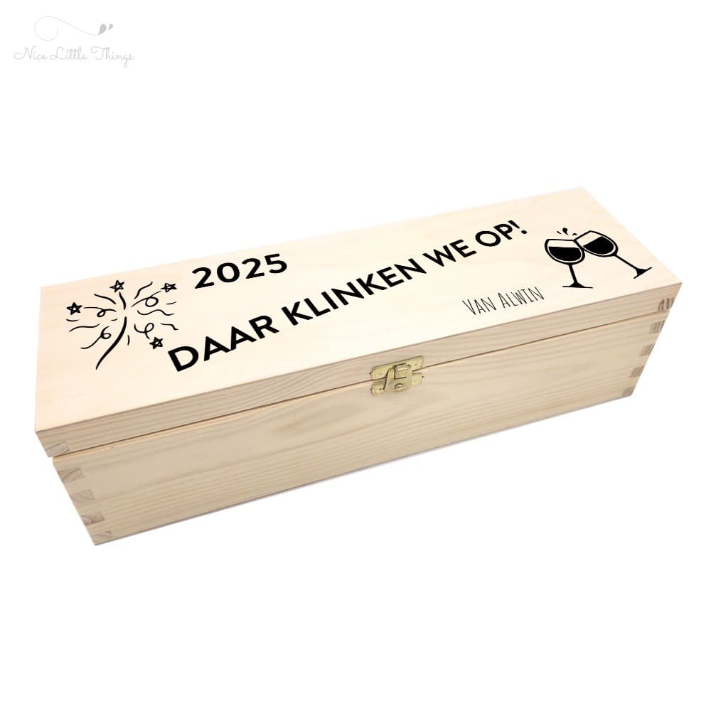 Weinkiste mit Schloss „Darauf stoßen wir an!“