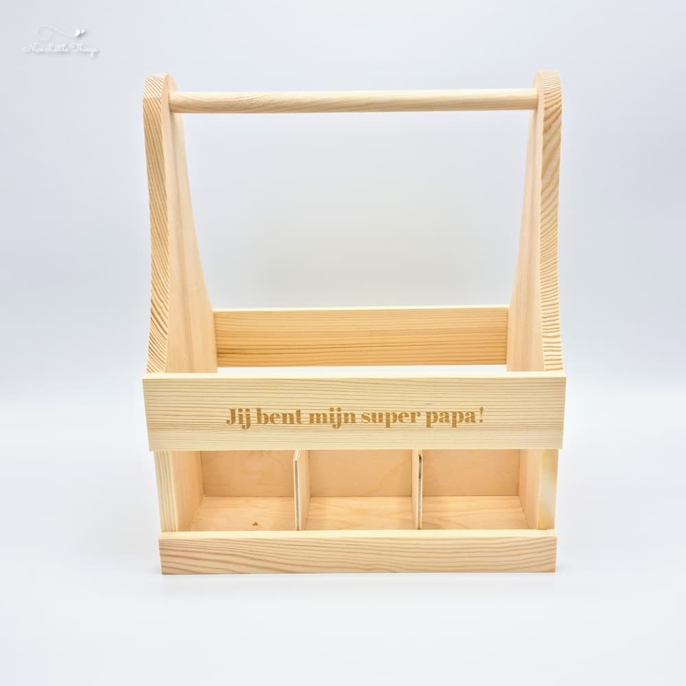 Hölzerne Bierkiste Du bist mein super Papa