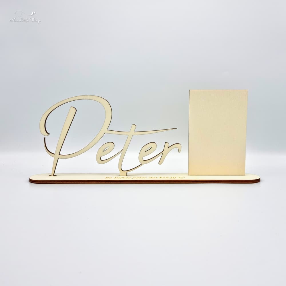 Hölzerner Name mit Foto